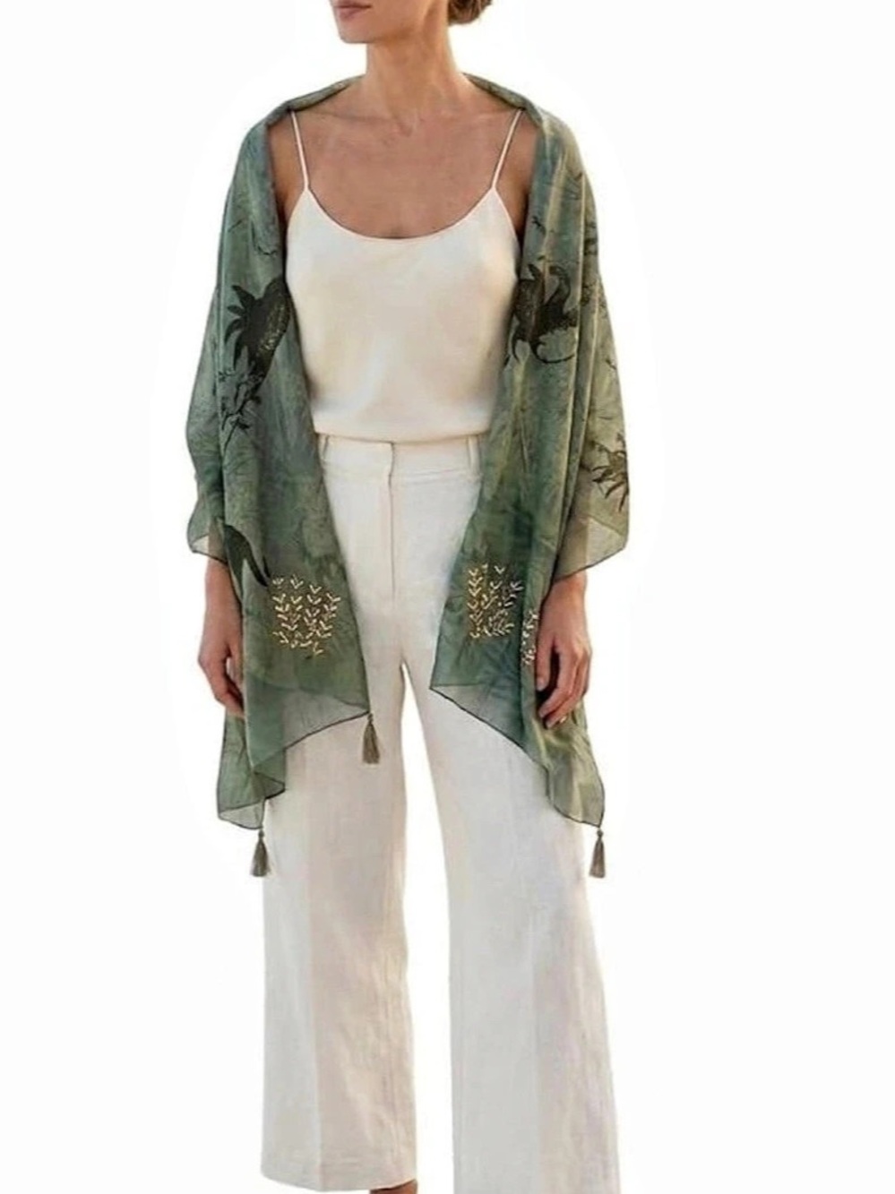 Boho Embroidered Scarf